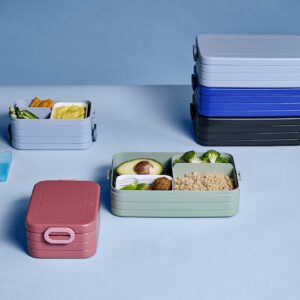 MEPAL, Bento Detachable Lunch Box Large with 2 Compartments for Food Storage and a Fork, Portable, BPA Free, Nordic Denim, Holds 1500ml|51 oz, 1 Count