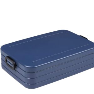 MEPAL, Bento Detachable Lunch Box Large with 2 Compartments for Food Storage and a Fork, Portable, BPA Free, Nordic Denim, Holds 1500ml|51 oz, 1 Count