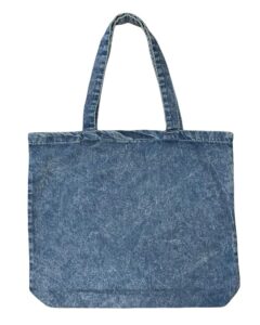 (6 pack) 6 pack heavy cotton denim convention reusable tote bag (denim)