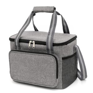 PEAKXCAN Lunch Bag for Women Men Lunch Box/Tote Insulated Lunch Container, Large Capacity Gray Outdoor Picnic Backpack for Camping and Hiking