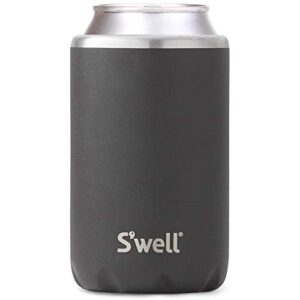 s'well stainless steel chiller triple-layered vacuum-insulated keeps drinks cool and hot for longer-dishwasher-safe bpa-free for travel, 12oz cans and bottles, onyx