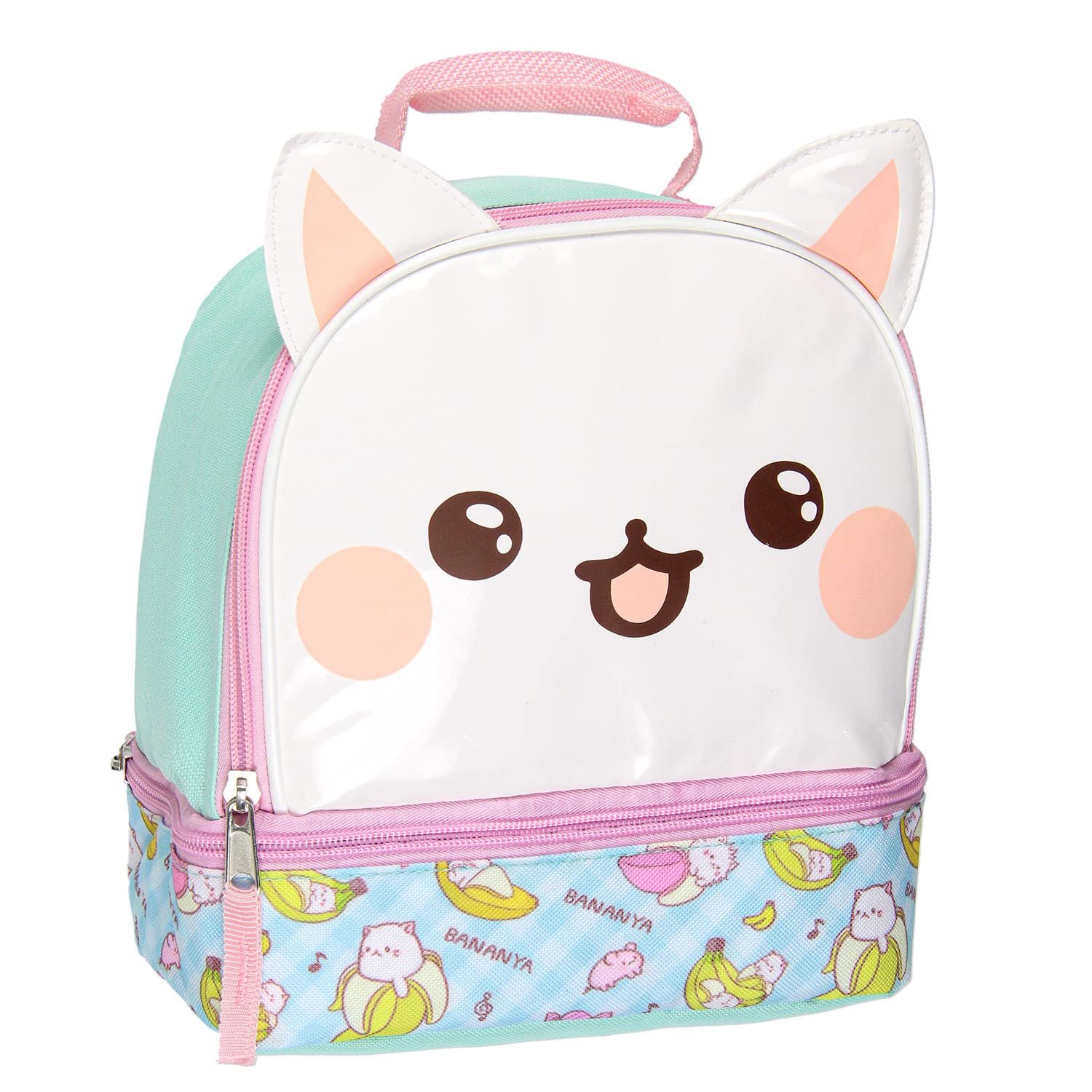 Bananya Lunch Tote 3D Character Dual Compartment Insulated Lunch Box