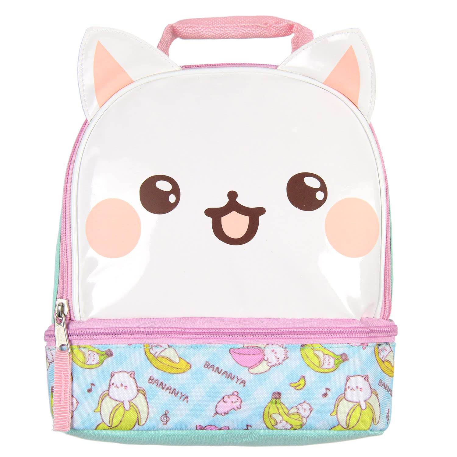 Bananya Lunch Tote 3D Character Dual Compartment Insulated Lunch Box