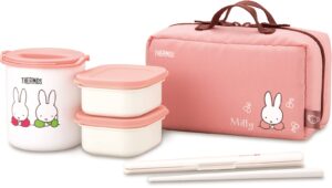 thermos dbq-255b lp insulated lunch box, approx. 0.6 cups, miffy light pink