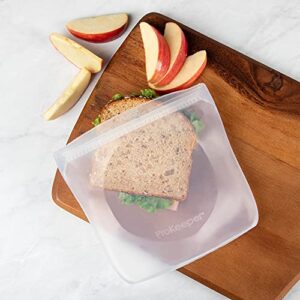 Progressive International ProKeeper Large, 3 Cup Reusable, 100% Silicone Sandwich Bag, Clear
