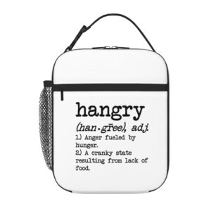 steamship n reusable lunch bag,hangry defined lunch bags tote bags for women men lunch box insulated lunch container for office work trip picnic - 10 x 8 inch
