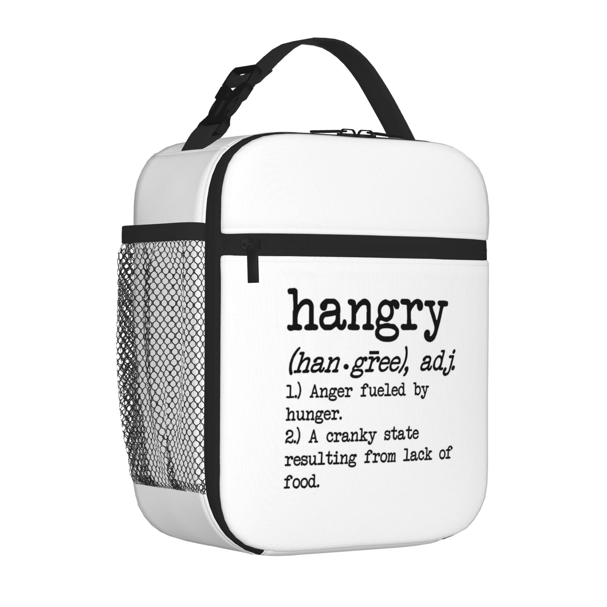 steamship n Reusable Lunch Bag,Hangry Defined Lunch Bags Tote Bags for Women Men Lunch Box Insulated Lunch Container for Office Work Trip Picnic - 10 x 8 inch