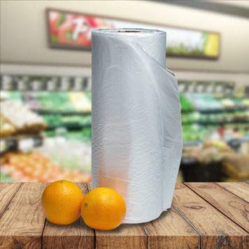 Food Storage Bags, 10" X 15" Clear Plastic Produce Bag for Fruits, Vegetable,Bread, Kitchen Bags On a Roll With Free Tites, (4 Roll)