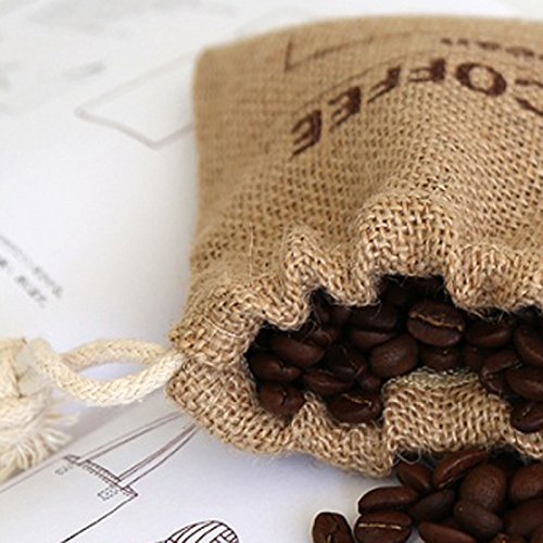 Cereals Jute Woven Bundles Coffee Bean Bags Kitchen Sundries Peas Bags Sacks Date Record Natural Burlap Bags Drawstring Reusable (3, 11.8" X 7.87")