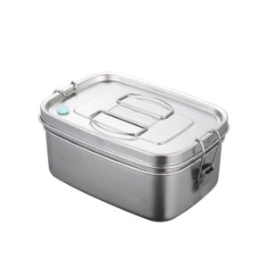 targetevo stainless steel bento lunch box 1500ml, leakproof metal food container for kids and adults, with removable dividers, dishwasher safe