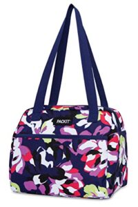 packit freezable hampton lunch bag with shoulder straps, bright floral