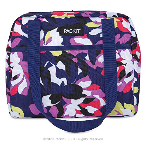 PackIt Freezable Hampton Lunch Bag with Shoulder Straps, Bright Floral