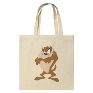 graphics & more looney tunes taz grocery travel reusable tote bag