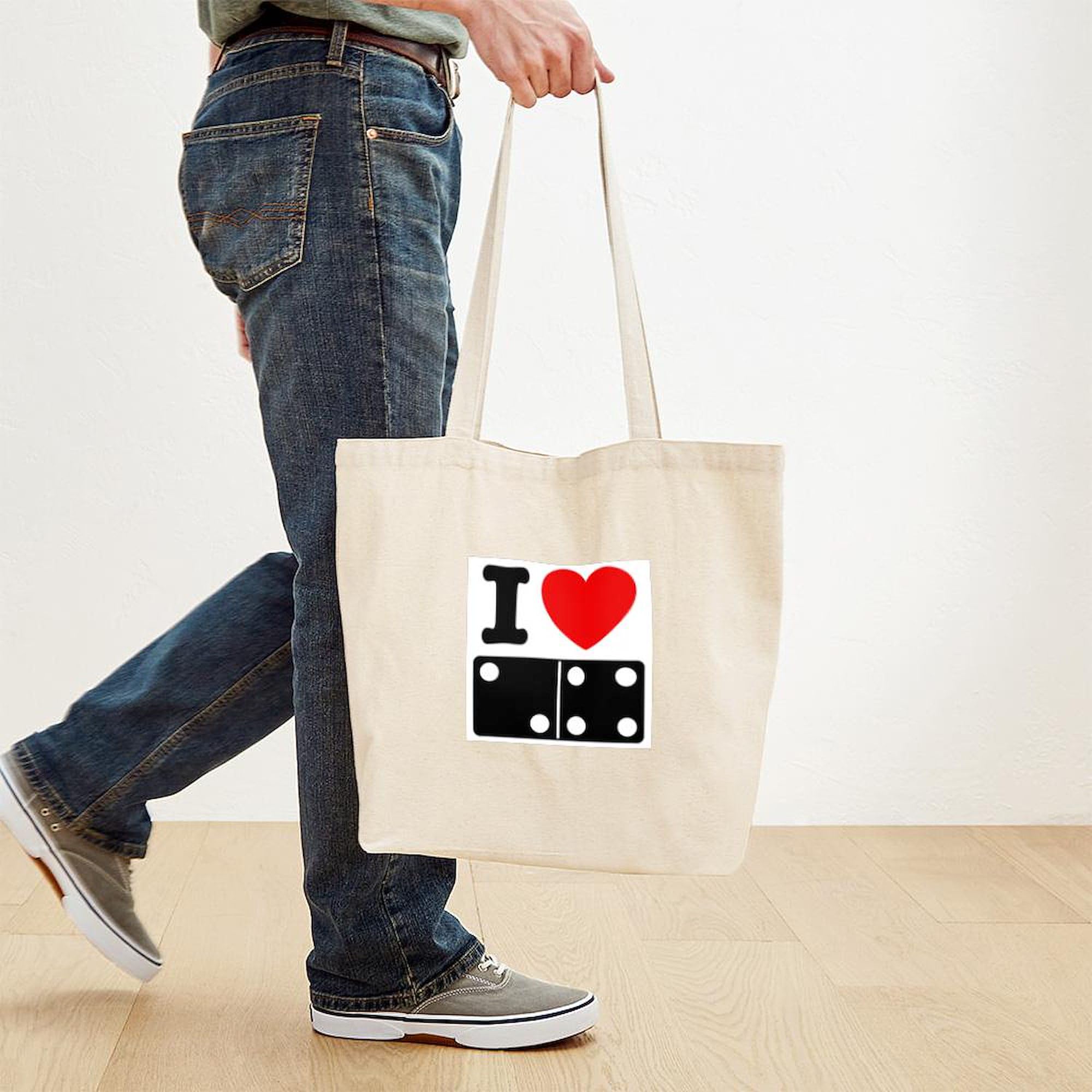 CafePress I Love Dominoes Tote Bag Canvas Tote Shopping Bag