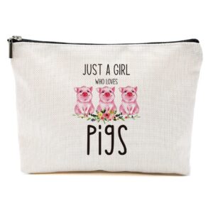 pig makeup bag pig gifts for pig lovers women girls pigs stuff merch animal lover farmer funny birthday christmas gift for teens daughter sister bestie friends niece bff a girl who loves pigs