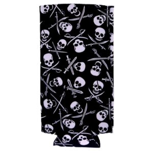 Pirate Pattern Slim Can Coolie