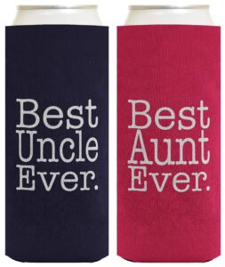 best aunt uncle ever couples 2 pack ultra slim can coolie drink coolers coolies multi