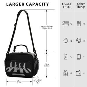 KLL Insulated Lunch Box The People in Scribble Art Leakproof Lunch Bag Reusable for Men Women with Adjustable Shoulder Strap,Lunch Bag for Work, Picnic, Beach¡­