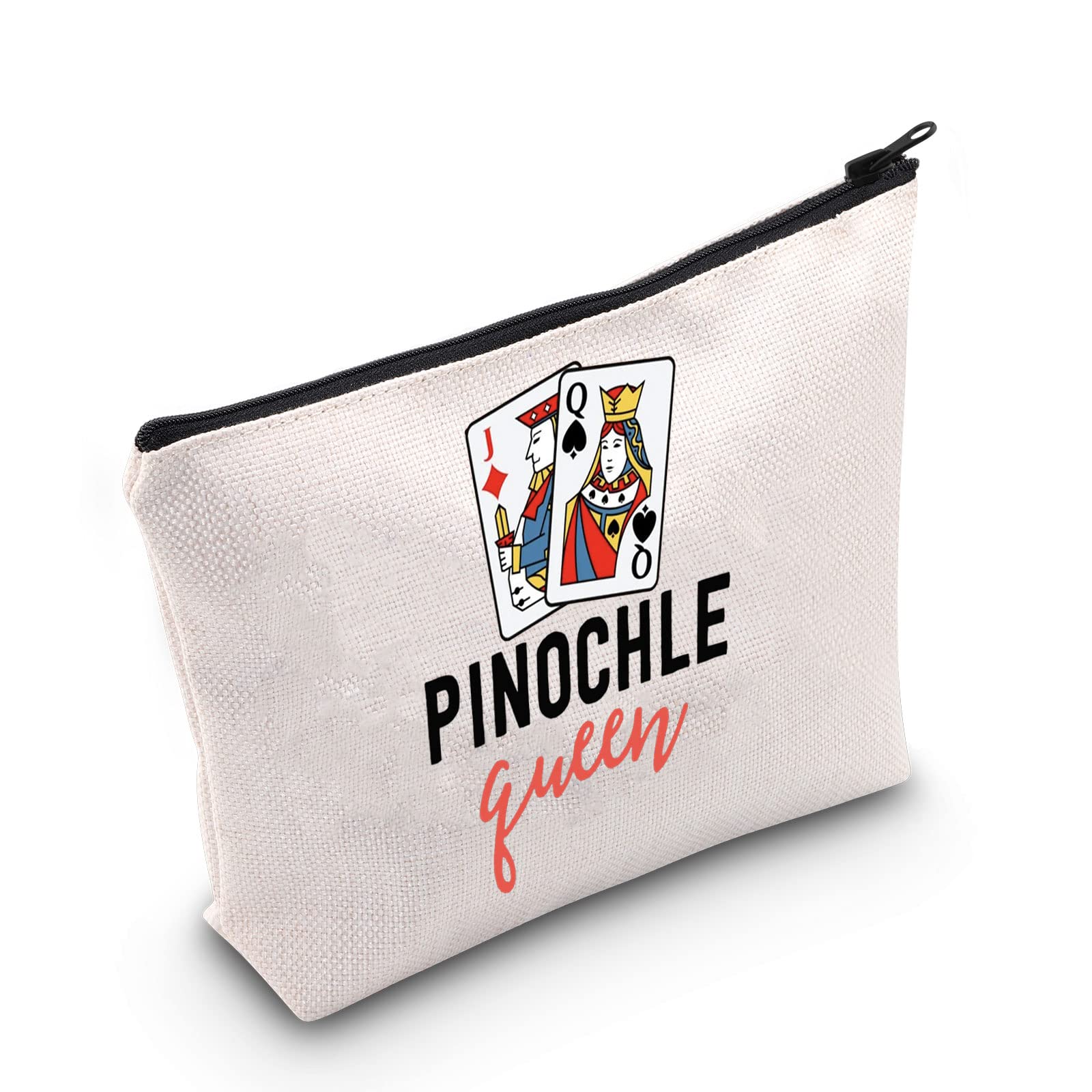 POFULL Pinochle Lover Gift Pinochle Queen Player Cosmetic Bags Pinochle Card Game Queen Gift (Pinochle Queen bag)