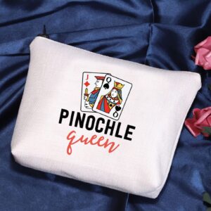 POFULL Pinochle Lover Gift Pinochle Queen Player Cosmetic Bags Pinochle Card Game Queen Gift (Pinochle Queen bag)