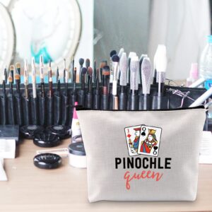 POFULL Pinochle Lover Gift Pinochle Queen Player Cosmetic Bags Pinochle Card Game Queen Gift (Pinochle Queen bag)