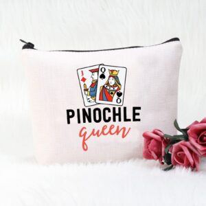 POFULL Pinochle Lover Gift Pinochle Queen Player Cosmetic Bags Pinochle Card Game Queen Gift (Pinochle Queen bag)