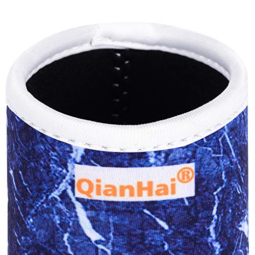 QianHai 12Oz Standard Can Cooler Sleeves for Drinks & Beer Cans Soft Neoprene Can Covers Insulated for Fluid Energy Regular Cans (Bluewave 3pcs)