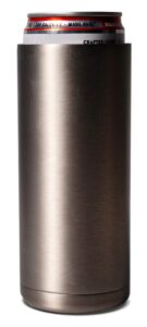 snute 2-in-1 slim can cooler & tumbler | insulated stainless steel for hard seltzer, beer, soda and energy drinks | 12oz skinny can coozie (naked)