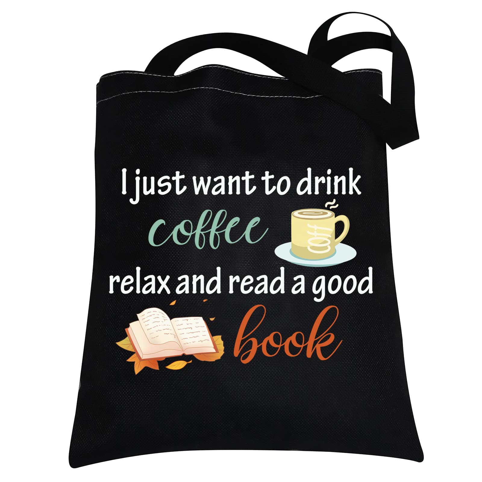 Coffee Book Lover Gifts Reusable Book Tote Bags Bookworm Gifts Librarian Gifts Literary Readers Gift Book School Canvas Bag (book coffee Tote Bag)