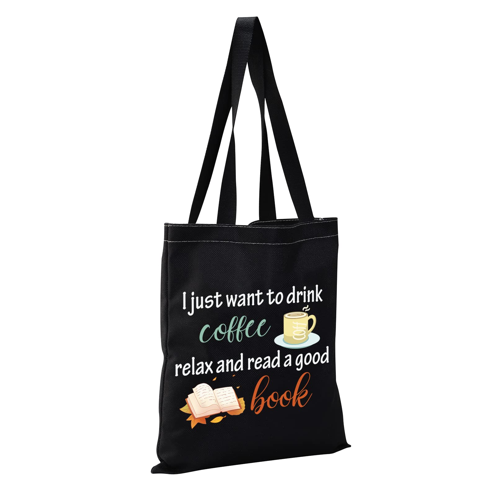 Coffee Book Lover Gifts Reusable Book Tote Bags Bookworm Gifts Librarian Gifts Literary Readers Gift Book School Canvas Bag (book coffee Tote Bag)