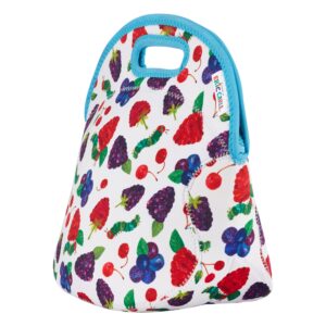 FUN KINS Insulated Lunch Bag for Kids | Durable, Machine Washable | Premium Quality | Interior Pocket & Name Tag | Large Size Lunch Bag (World of Eric Carle, Berries)