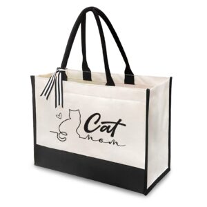 aplata canvas tote bag for women,beach bag,cat gifts for cat lovers,bride tote bag, bridal shower gifts,bridesmaid gifts,cat lover gifts for women