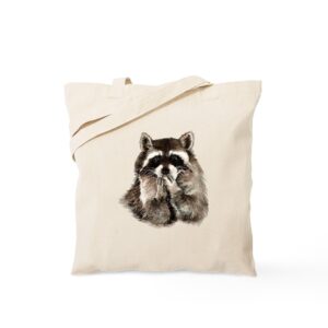 cafepress cute humorous watercolor raccoon blowing a kiss to canvas tote shopping bag