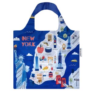 wrapables allybag collection reusable shopping bag, new york