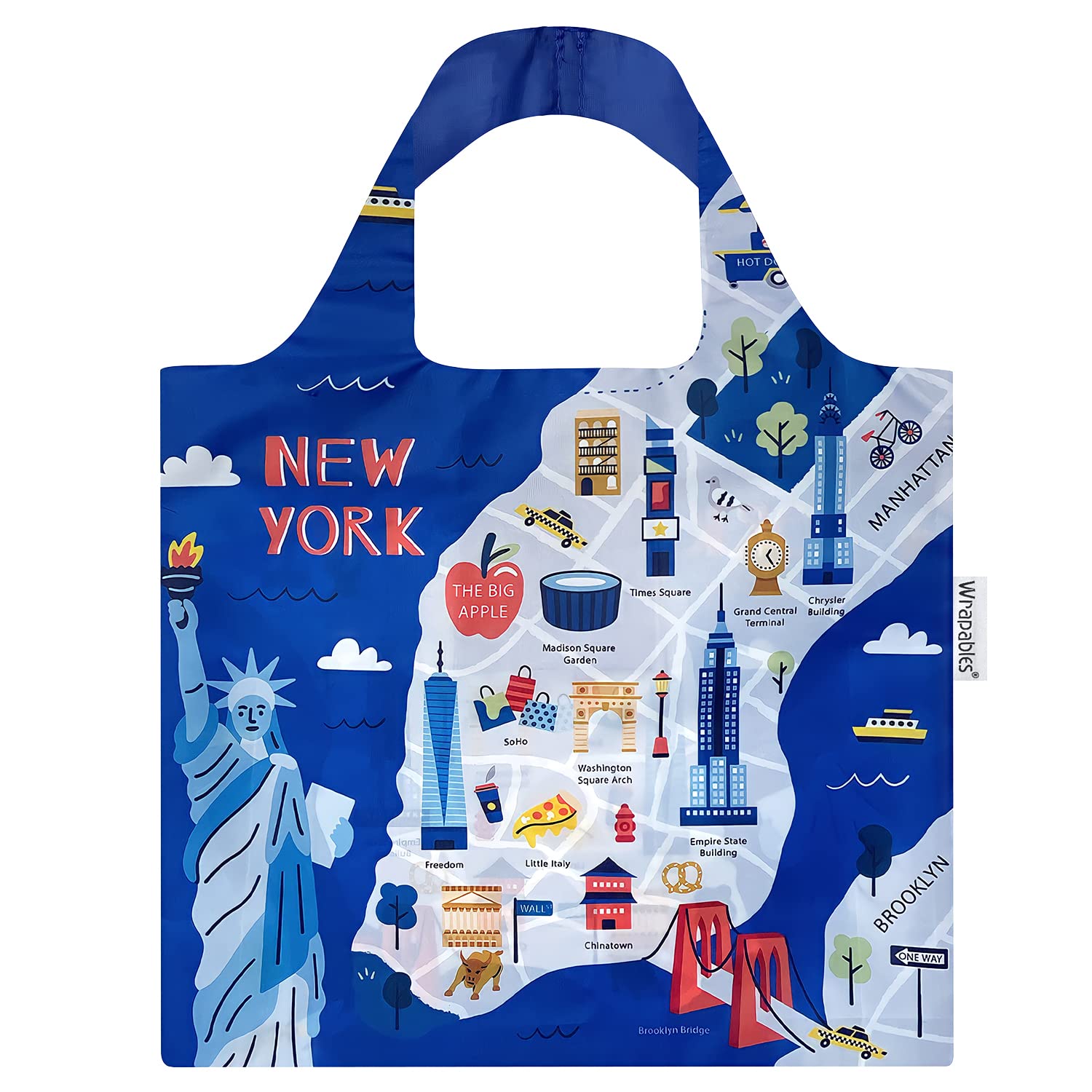 Wrapables AllyBag Collection Reusable Shopping Bag, New York