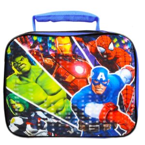 Avengers Backpack with Lunch Box Set - Avengers Backpack for Boys 8-12 Bundle with Avengers Backpack, Avengers Lunch Box, Stickers, More | Avengers School Backpack