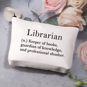 BDPWSS Librarian Cosmetic Bag School Librarian Retirement Gift Keeper Of Books Guardian Of Knowledge Librarian Definition Gift (Librarian bag)