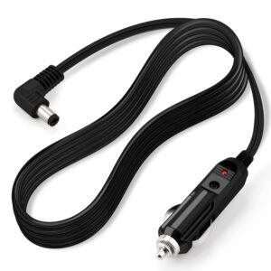 aotto 12v 24v 110v 3-in-1 portable oven food warmer vehicle plug power cable, 12v 24v cigarette lighter power supply cable, dc 5.5 x 2.1mm car charger connector cord, black