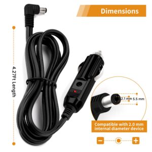 Aotto 12V 24V 110V 3-in-1 Portable Oven Food Warmer Vehicle Plug Power Cable, 12V 24V Cigarette Lighter Power Supply Cable, DC 5.5 x 2.1mm Car Charger Connector Cord, Black