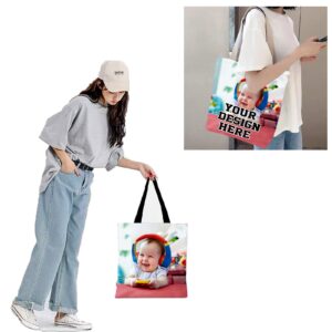 EAQ Personalized Tote Bag Custom Canvas Bag with Photo Reusable Canvas Tote Bags for Daily Use Gifts-Red-Tote Bag