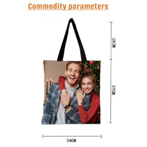 EAQ Personalized Tote Bag Custom Canvas Bag with Photo Reusable Canvas Tote Bags for Daily Use Gifts-Red-Tote Bag