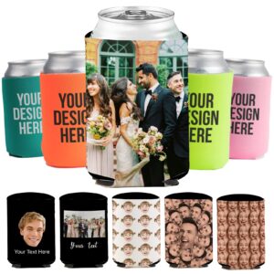 Custom Can Cooler Personalized Cup Sleeves with Photo Logo Bottles Beer Holder for Wedding Birthday Party - Custom1