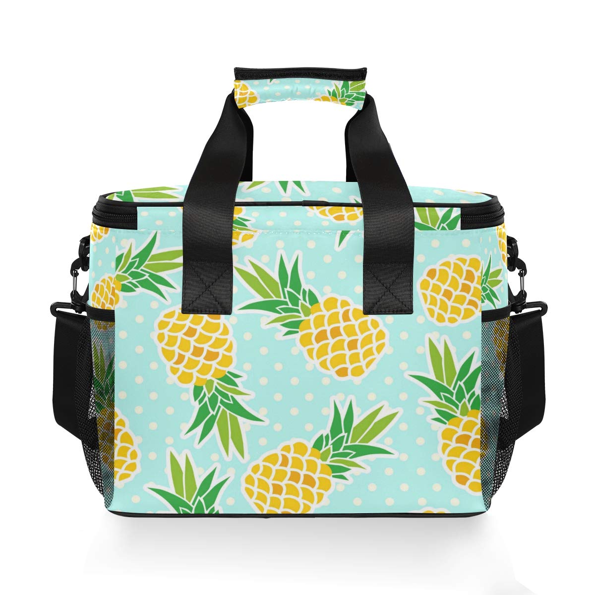 AUUXVA Picnic Lunch Bag Fruit Pineapple Lunch Cooler Box Insulated Portable Travel Large Picnic Basket Thermal Meal Food Container for Woman Man