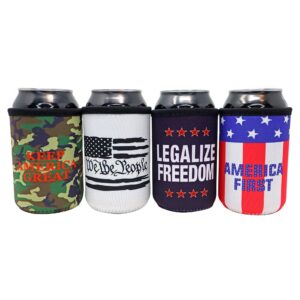 trump 2024 beer can insulator - donald trump maga save america, make liberals cry again,four more years of liberal tears,insulated cooler sleeve american patriotic gift for standard stubby 12 oz. cans