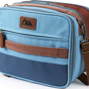 Arctic Zone Canvas Expandable Horizontal Lunch Box with Removable Shoulder Strap - Blue