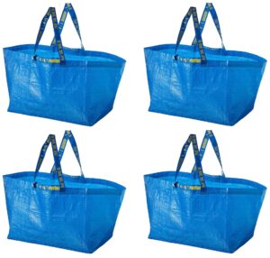 i-k-e-a frakta shopping bag large blue (set of 4) grocery laundry tote bag