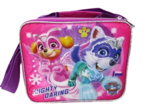 paw patrol - mighty pups insulated lunch bag with adjustable shoulder straps - super hero puppies - a17306