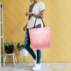 Coral Pink Canvas Tote Bag Reusable Grocery Bags Tote Carrying Bag with Handles