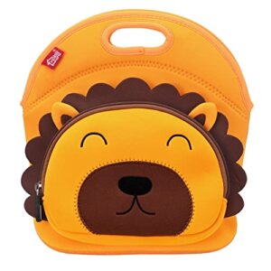 yookee home lion lunch bags for kids, thick insulated lunch tote box with heavy duty zipper for kids boys teens toddlers great for outdoors travel work school