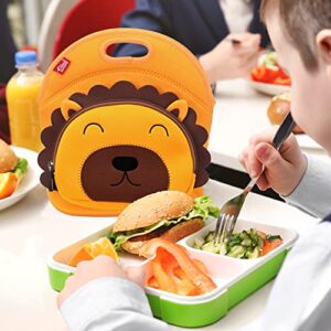 yookee home Lion Lunch Bags for Kids, Thick Insulated Lunch Tote Box with Heavy Duty Zipper for Kids Boys Teens Toddlers Great for Outdoors Travel Work School